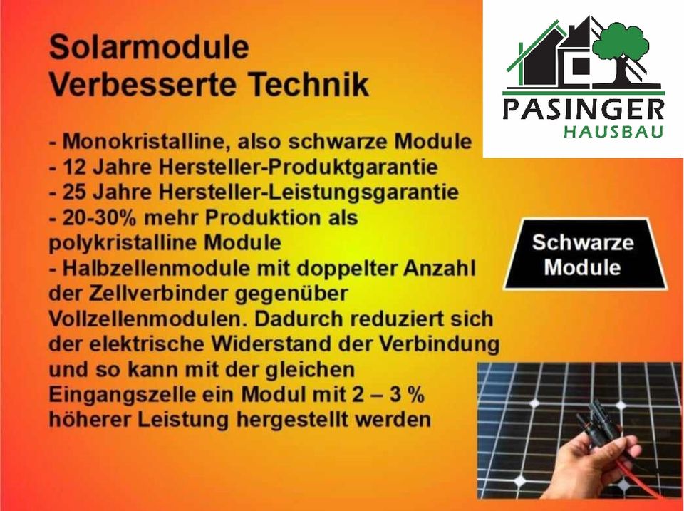 H04 Inselanlage: 4x Module 410Wp, 4x Batteriespeicher 2,16kWh, Hybrid 2.500W in Günzburg