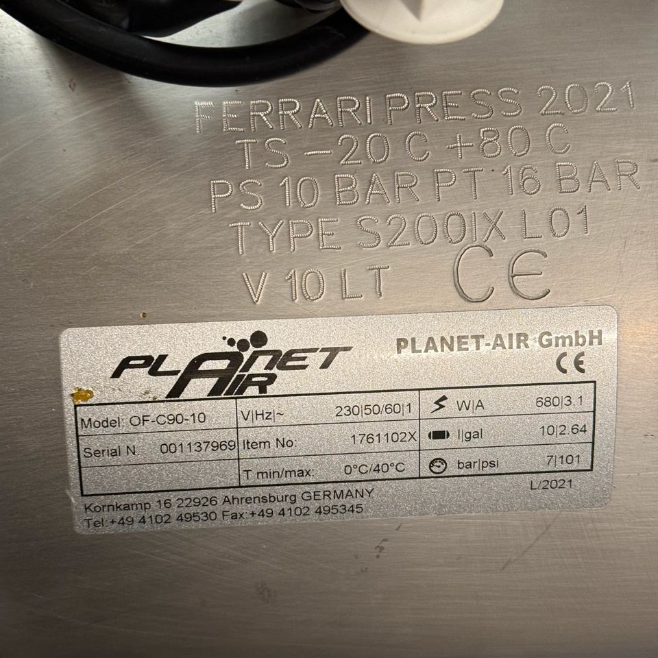 netto 235€ Kompressor planet air of-c90-10 Druckluft in Hamburg