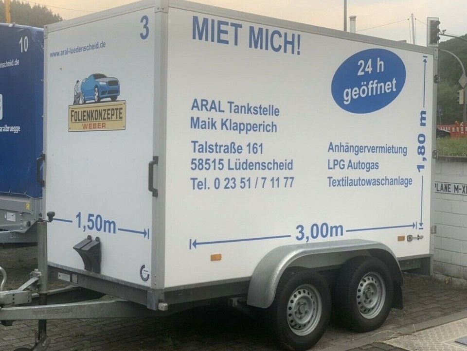 Mietanhänger Verleih 24h geöffnet Aral Brügge in Lüdenscheid