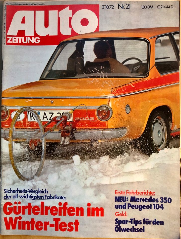 Auto Zeitung 21/1972 Mercedes 350 Peugeot 104 Fiat 127 Opel Rekor in Essen