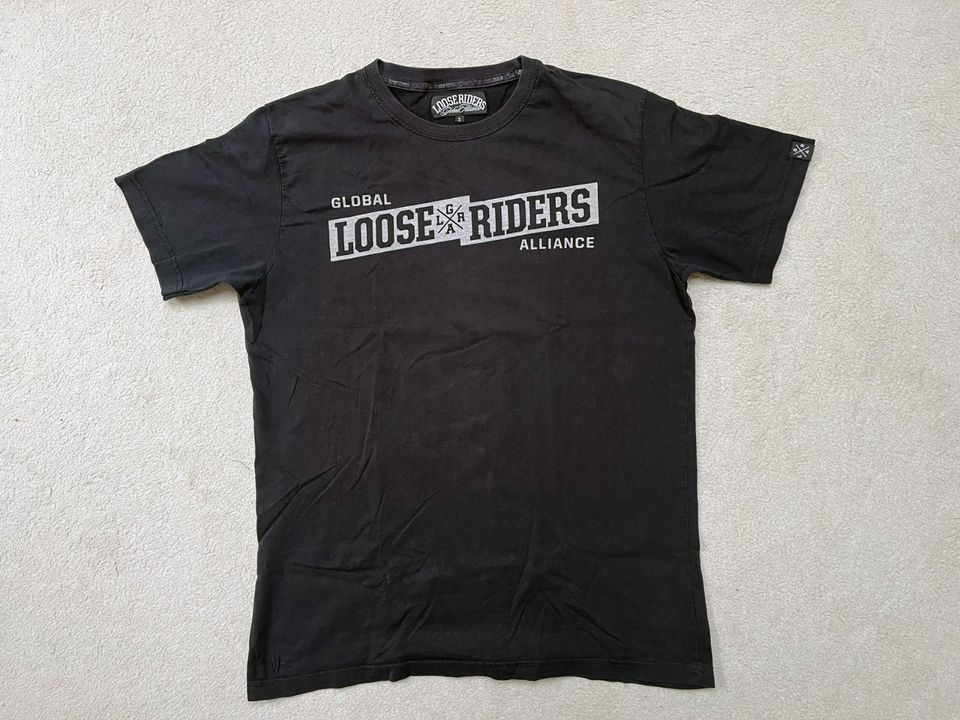 4 Loose Riders Lifestyle T-Shirts, schwarz, Größe S in Affalterbach  