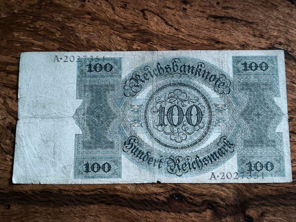 Deutsche Banknote Geldschein 100 Mark 1924 - gebraucht in Schmelz