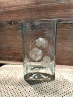 Glas Vase eckig mit Blumen Motiv Niedersachsen - Stadtoldendorf Vorschau