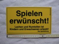 NEU Schild "Spielen erwünscht" von Corvus Hessen - Marburg Vorschau