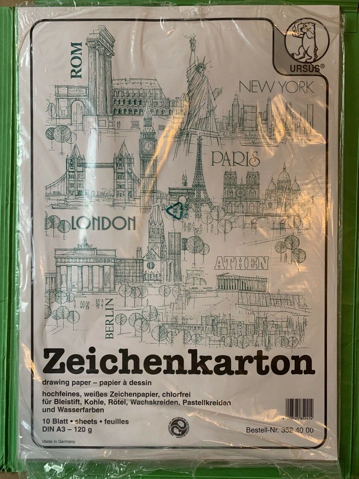 A3 Zeichenkarton weis und durchsichtig inkl Mappe in Albertshofen