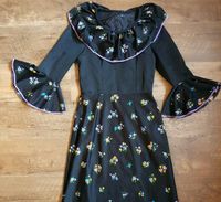 Org. 70er Vintage Kleid Trompetenärmel Flowers XS 34 Empirestil Nordrhein-Westfalen - Hamminkeln Vorschau