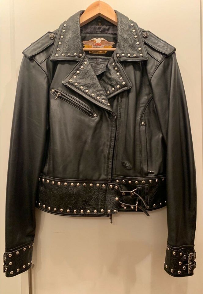Harley Davidson  Vintage Biker Leder Jacke + Nieten  M in Meine