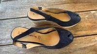 Tamaris Keilsandalette, Gr. 39, blau, Leder/Wildleder, wie Neu Bayern - Büchenbach Vorschau