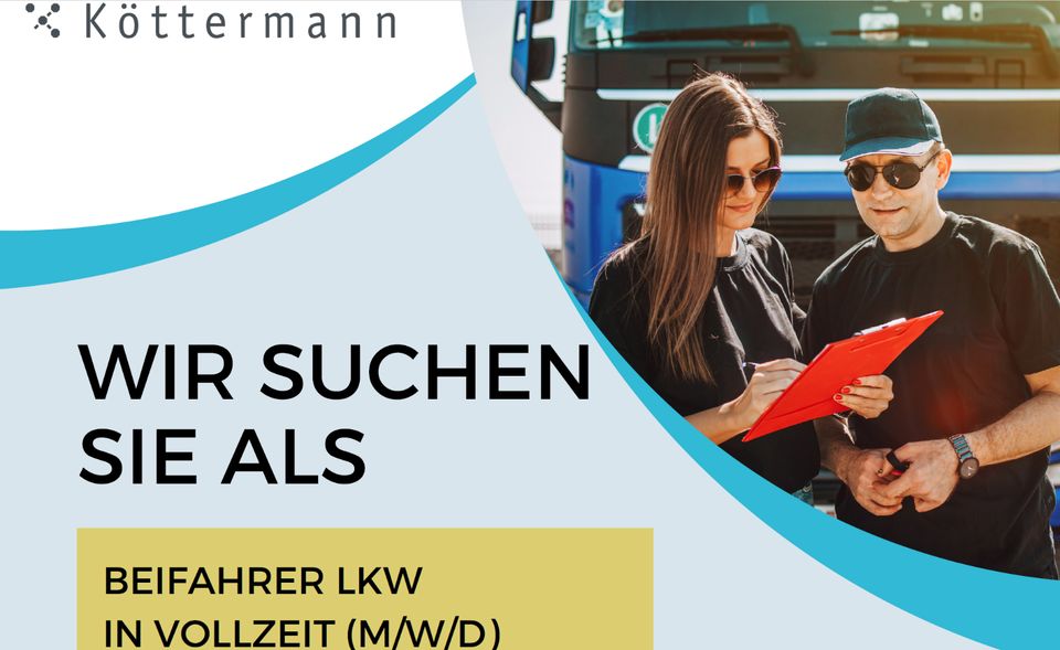 Beifahrer LKW in Vollzeit (M/W/D) in Uetze