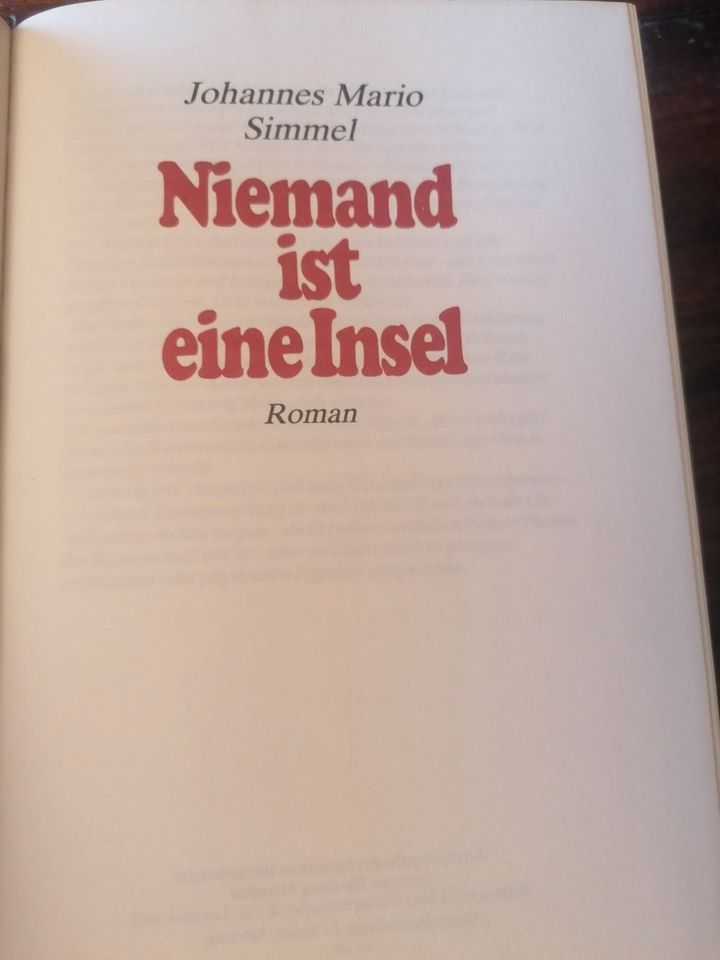 BUCH - Niemand ist eine Insel - Johannes Mario Simmel - gebunden in Swisttal