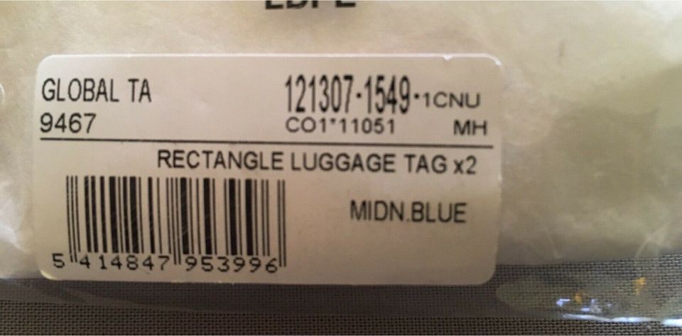 SANSONITE Koffer-Tags, 2x je 2, NEU, dunkelblau in Nürnberg (Mittelfr)