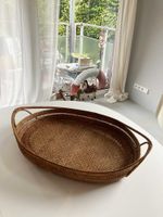 Großes Vintage Rattantablett Tablett Rattan Frühstücktablett Wandsbek - Hamburg Jenfeld Vorschau