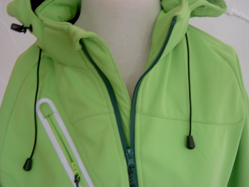 Erima Softshell Jacke mit Kapuze, Fahrradjacke, neon grün,Gr.42 in München