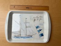 Tablett Serviertablett maritim Segelschiff Boot Wasser weiß blau Nordrhein-Westfalen - Neuss Vorschau