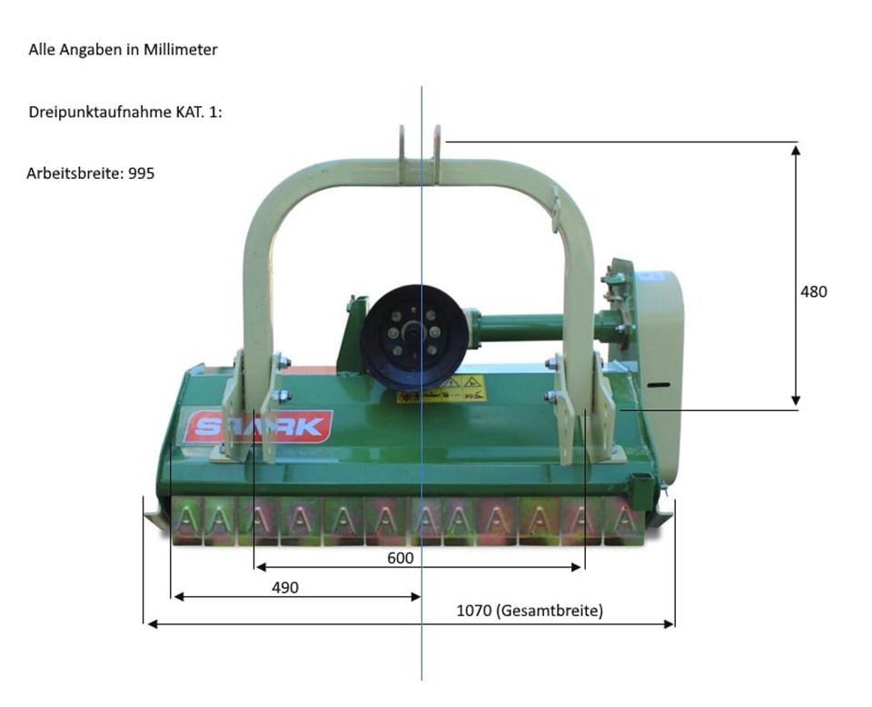 Stark KS95 Profi Schlegelmulcher Kleintraktor Mähwerk Hochgras in Dorfen
