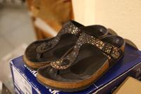 Birkenstock Gizeh metallic stones black in Gr. 39 Rheinland-Pfalz - Hackenheim Vorschau