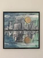 Handgemaltes Acrylbild abstrakt - Spiegelung - Original - Gemälde Düsseldorf - Gerresheim Vorschau