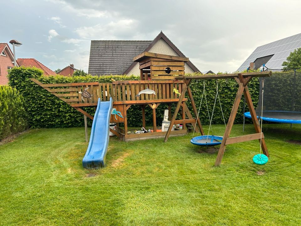 Spielturm Schiff mit Rutsche und Schaukel. Maße: 6x6x3 Meter in Ibbenbüren