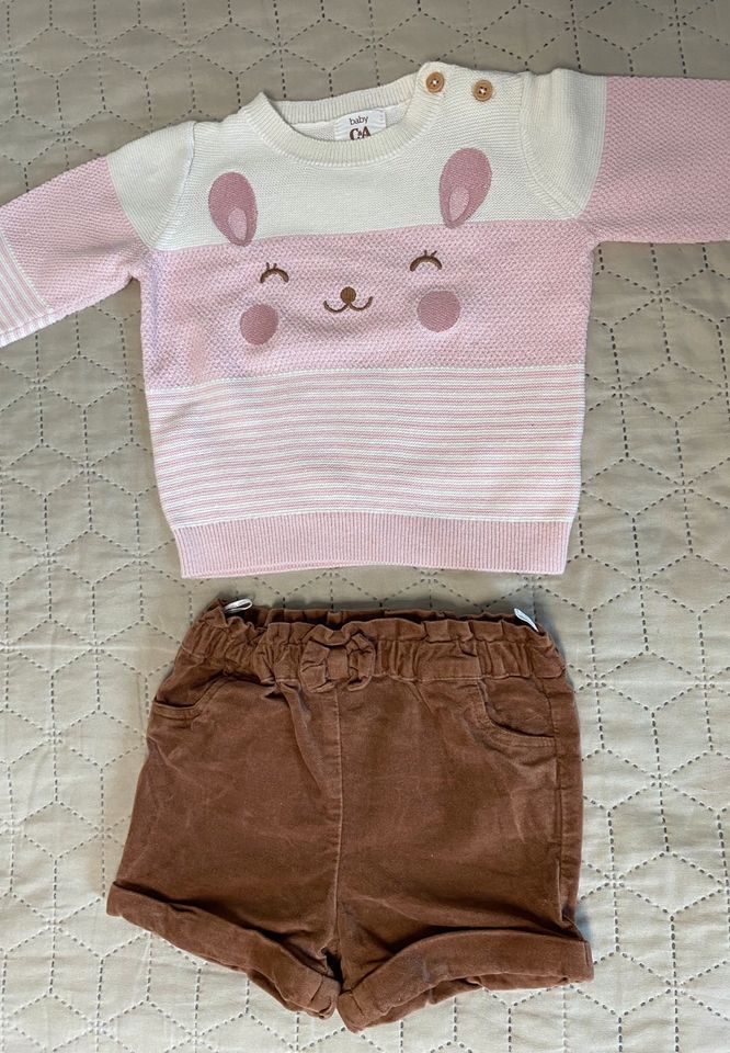 Baby Mädchen Set Pullover+Shorts, Größe 80 in Essen