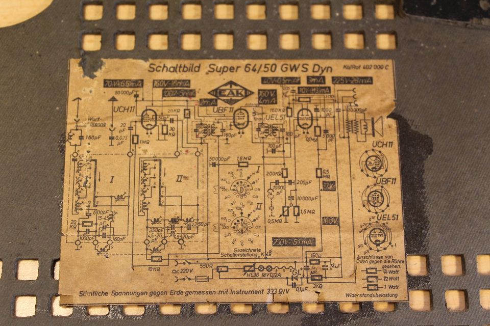 DDR RFT Röhrenradio Radio EAK Zwergsuper Super 64/50GWHS in Dippoldiswalde