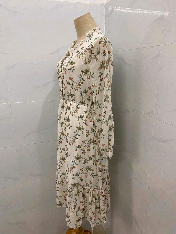 Vintage Kleid beige Blumen chiffonkleid blumenkleid Retro Kleid in München