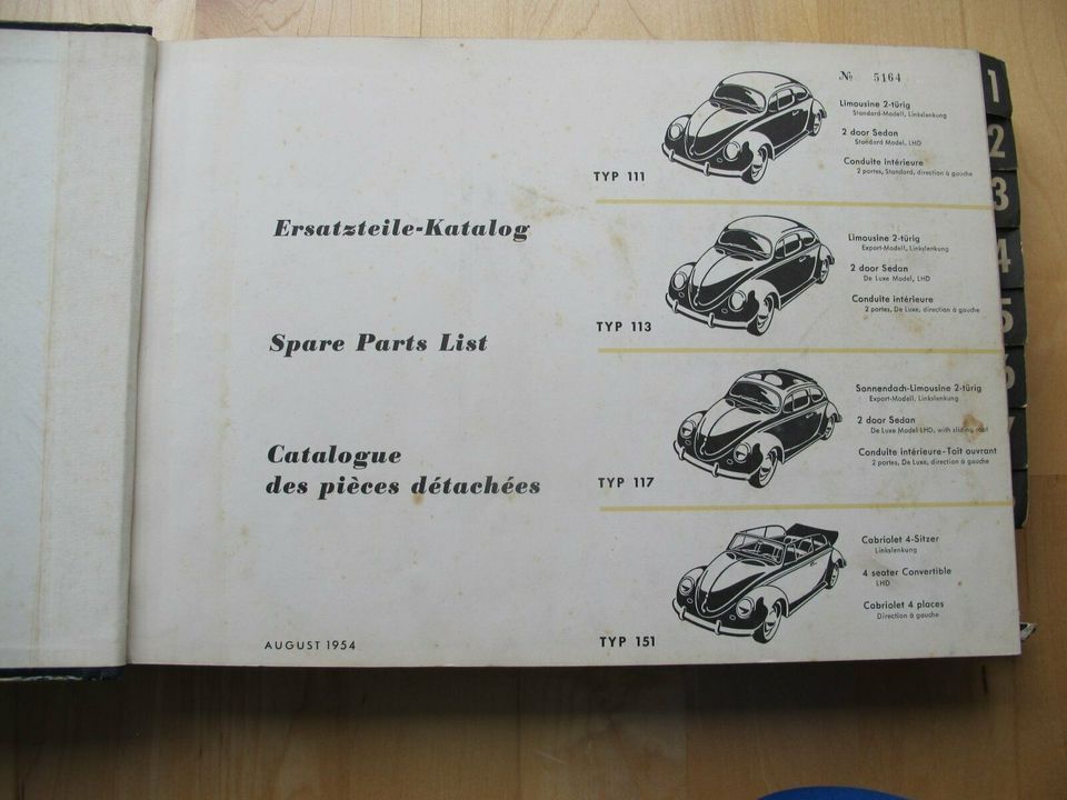 VW Käfer Ersatzteile Katalog von 1954 Rarität!! in Teisendorf