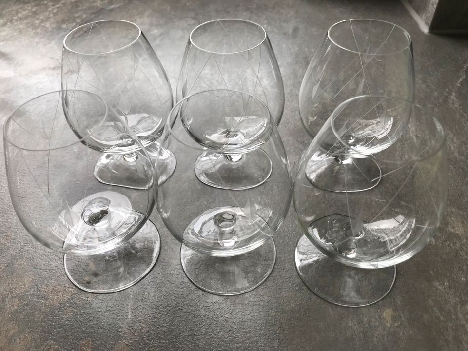 6 Cognac Gläser von Gistl Glas neu in Hofstetten a. Lech