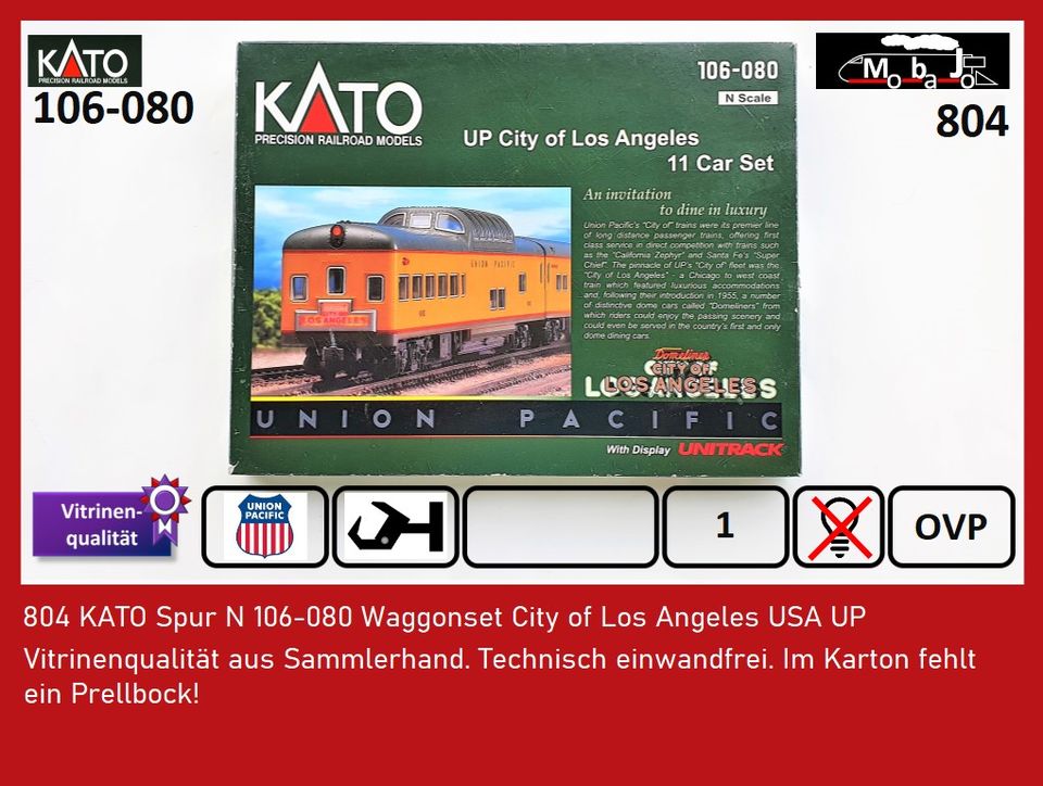 804 KATO Spur N 106-080 Waggonset City of Los Angeles UP  USA in Eschwege