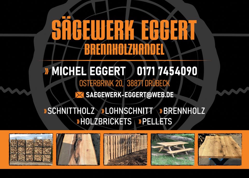 Sägewerk, Brennholz, Lohnschnitt, Schnittholz, Pellets, Brickets in Drübeck