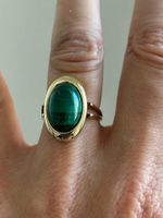 Antik Malachit Gold 835 Silber Ring Silberring cabochon Berlin - Mitte Vorschau