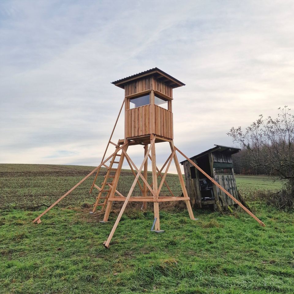 Geschlossene Jagdkanzel Hochsitz FORESTER, Lärche-Premiumqualität in Großenaspe