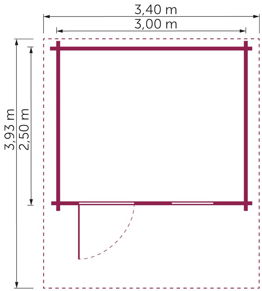 Gartenhaus Aldra II 3,00x2,50 m in Grabow