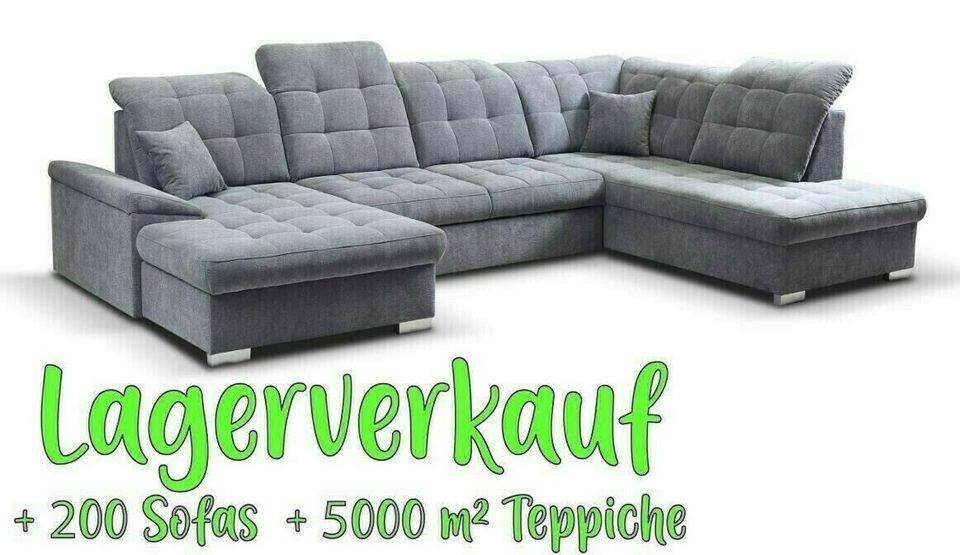 wohnlandschaft mit bettfunktion ✅ U-form ✅xxl sofa Anthrazit Neu in Hamburg