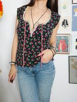 Blutsschwester Blutsgeschwister Shirt Bluse Kirschen schwarz bunt Bayern - Kempten Vorschau