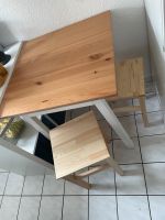 Ikea Tisch mit zwei Hocker weiß Holz Köln - Worringen Vorschau