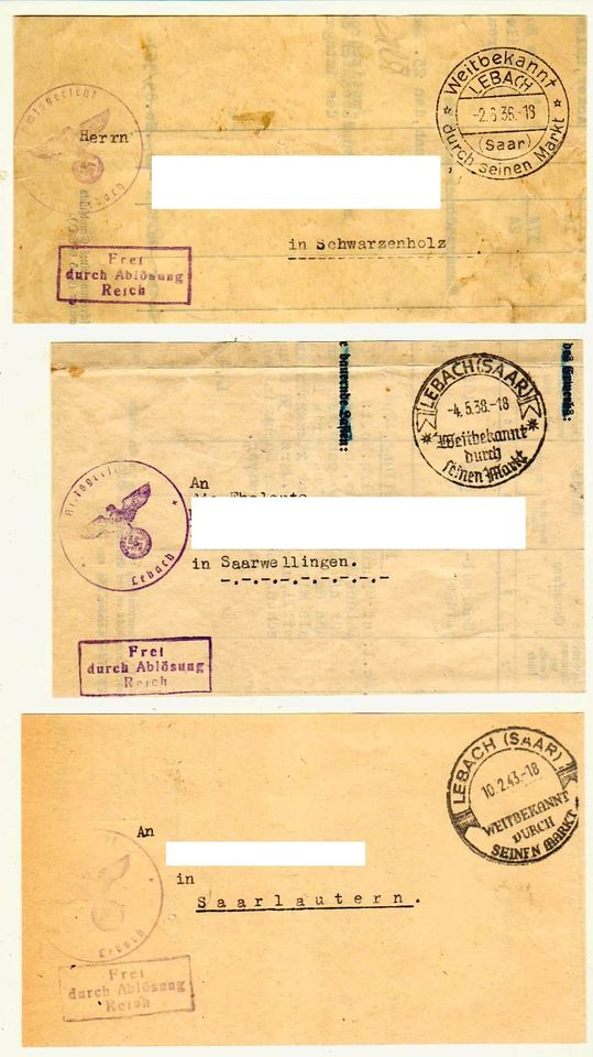 Postkarten mit Abstempelungsdaten von 1934 - 1974 Bildpostkarten in Schwalbach