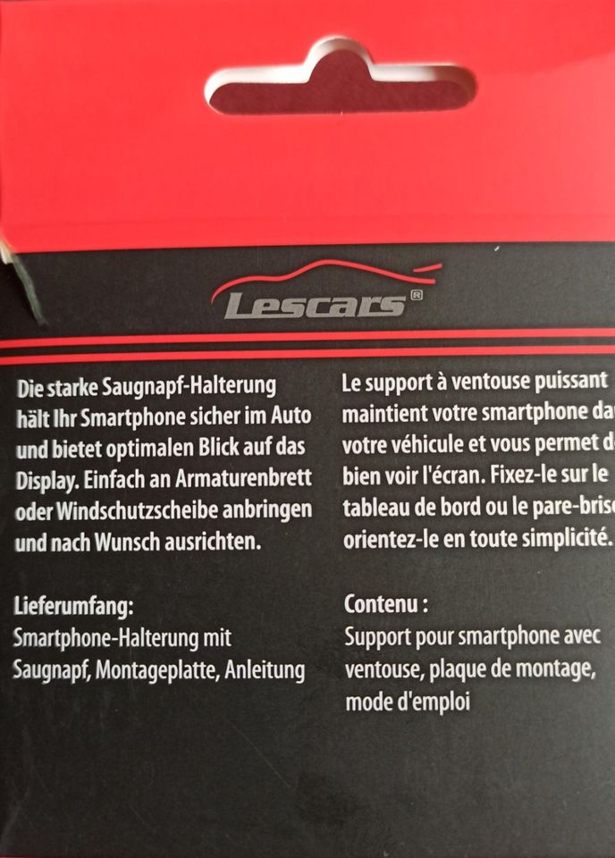 Lescars Kfz-Saugnapf-Smartphone-Halterung für Frontscheibe