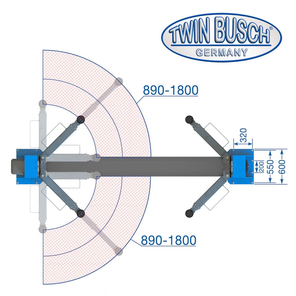 Twin Busch ® 2 Säulen Hebebühne 5 t - TW250 | Heavy-Line in Mülheim (Ruhr)