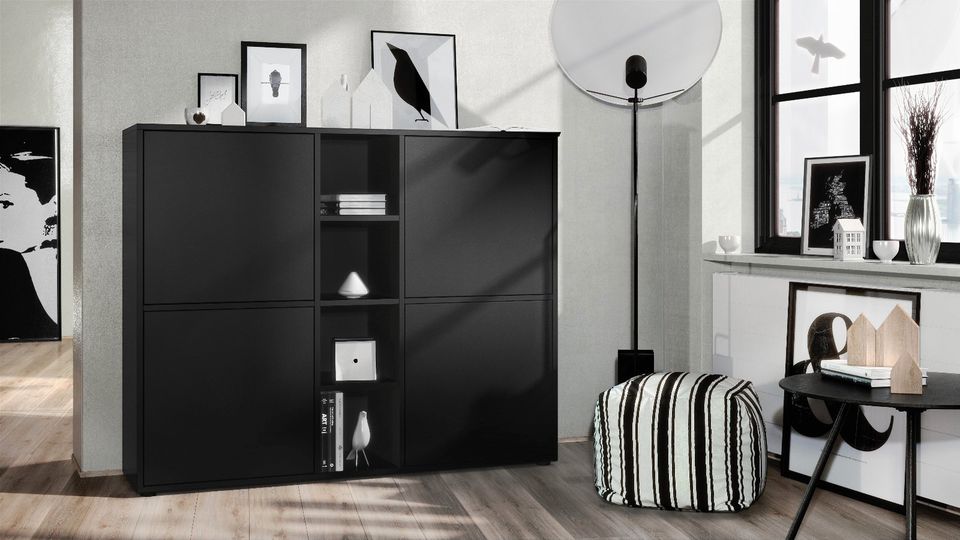 Highboard Sideboard Kommode Schrank Regal - schwarz matt in  Nordrhein-Westfalen - Bad Oeynhausen | eBay Kleinanzeigen ist jetzt  Kleinanzeigen | Regale