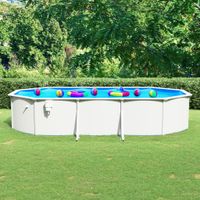 Pool mit Stahlwand Oval 610x360x120 cm Aufstellpool Weiß Bayern - Bad Kissingen Vorschau