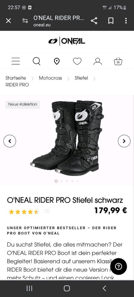 ONEAL Rider Pro Boot 48 Enduro Motorrad Cross Supermoto Schuhe in Oelde