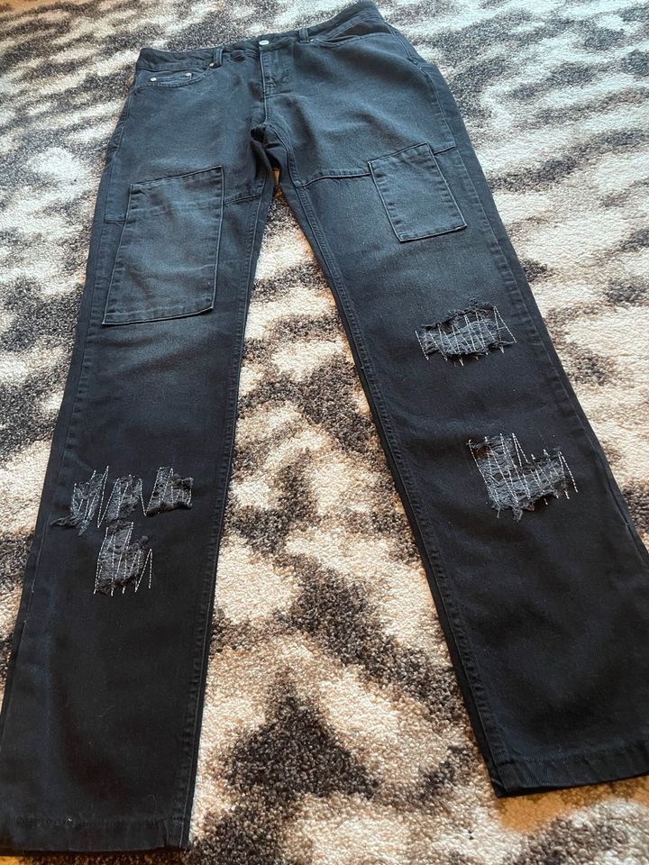 Reternity „Gallery Of Dreams“ Distressed Jeans Hose Schwarz Gr XS in Wetter (Ruhr)