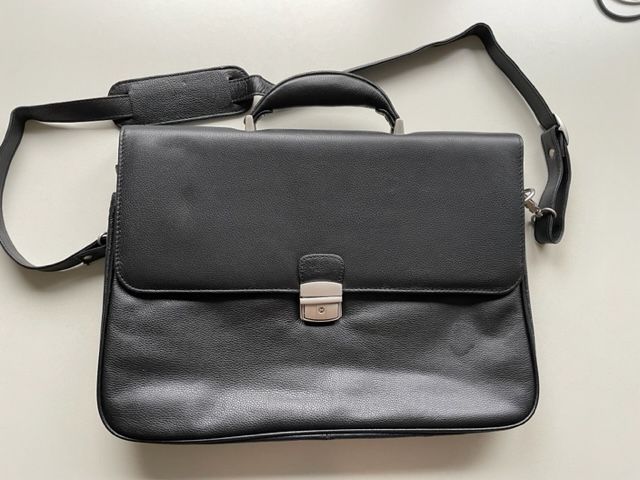 Akten Laptop Tasche Leder hochwertig verarbeitet schwarz neu in Köln