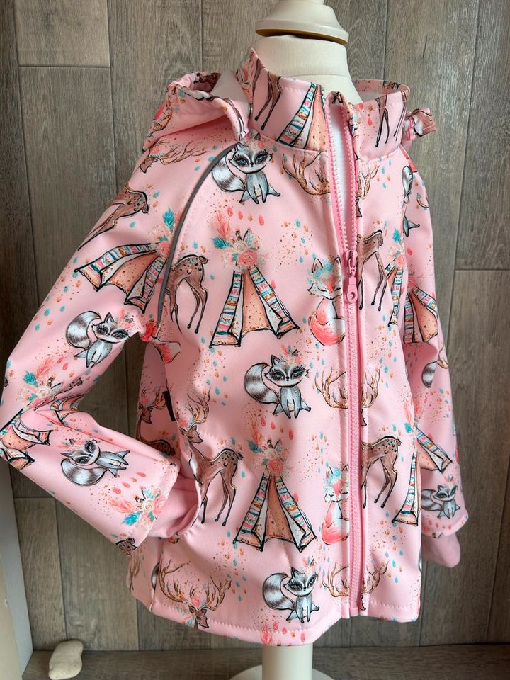 NEU Softshelljacke Tiere rosa 110/116 Handmade in Algermissen