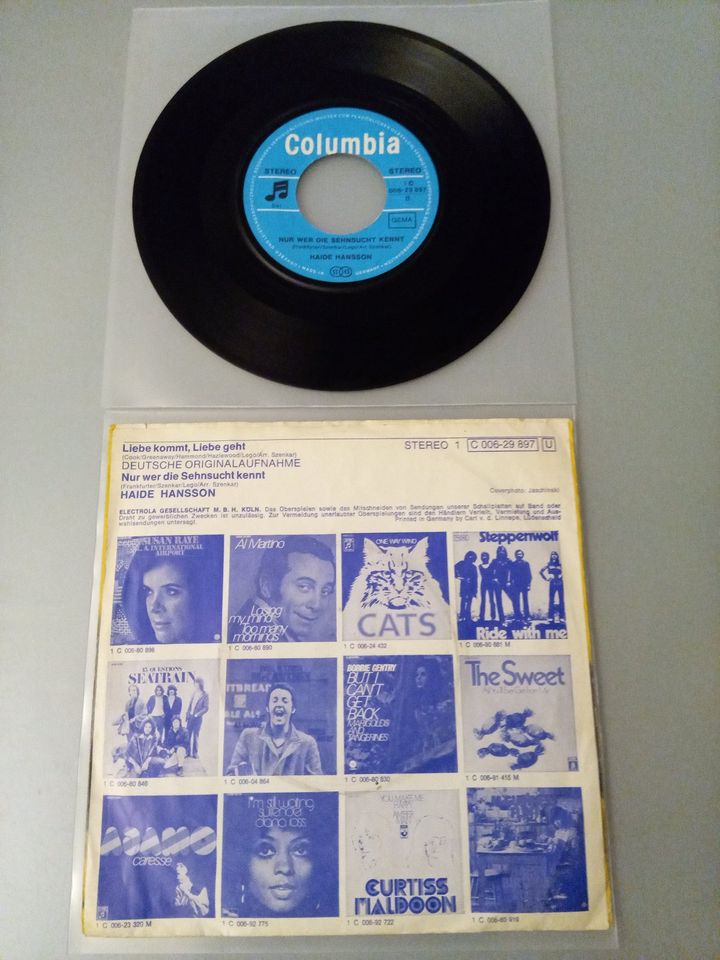 Haide Hansson Single – Liebe Kommt, Liebe Geht  – von 1972 in Köln