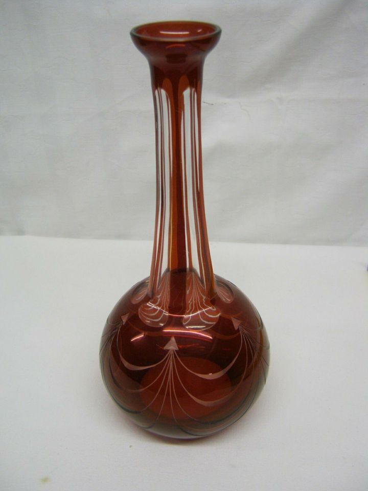 Bleikristall,Vase,rotes Überfangglas,Kristall,Kunsthandwerk in Asendorf (bei Bruchhausen-Vilsen)