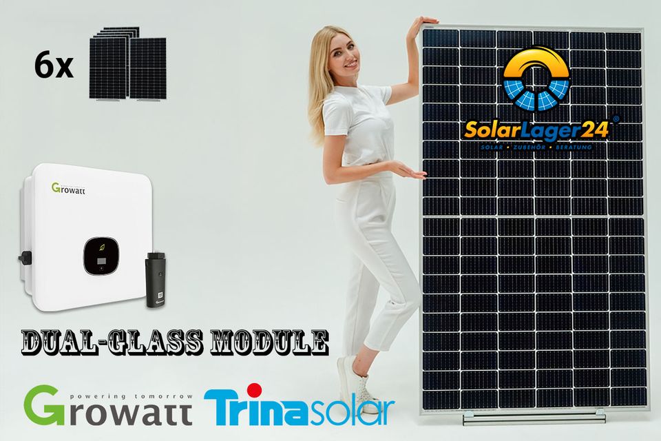 Solaranlage 2640W Dual-Glass, 6 Solarmodule Trina Solar a 440W + Wechselrichter in Leipzig