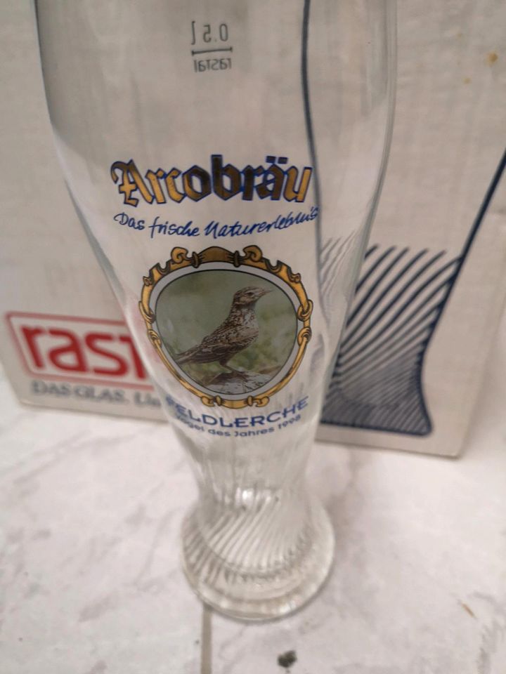 6x Weißbier Gläser  Weizengläser  Feldlärche Vogel d. Jahres 1998 in Regensburg