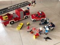 Pllaymobil Feuerwehr Leiterfahrzeug + Polizei 4820 + 4822 + 3655 Wandsbek - Hamburg Volksdorf Vorschau