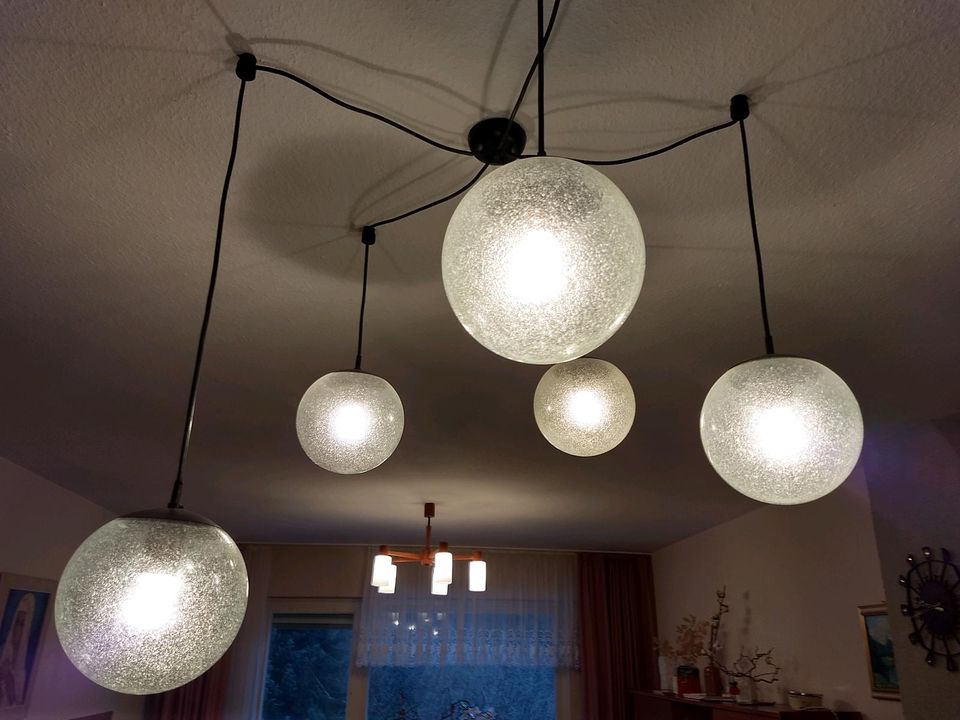 Kaskadenlampe 5flammig Bubbleglas Vintage Midcentury 60er 70er in Odenthal